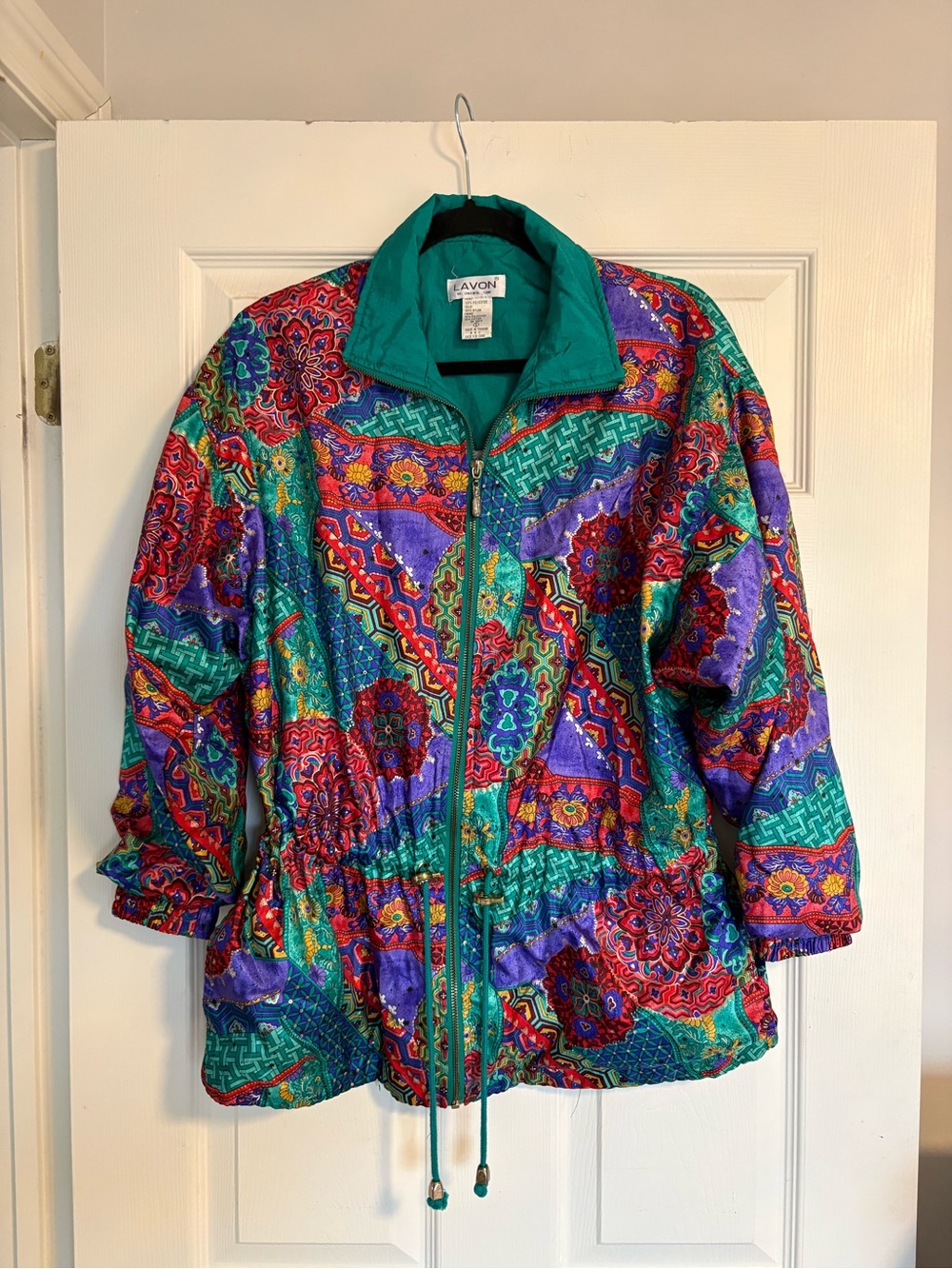 Lavon Multicolor Quilted Packable Jacket - Teal, Purple & Red